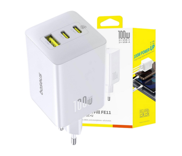 Baseus Ładowarka sieciowa EnerFill FE11 2 x USB-C / USB-A 100W - 1502075 - zdjęcie 6
